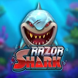 Razor Shark slot logo by Push Gaming at Huikee CasinoRazor Shark